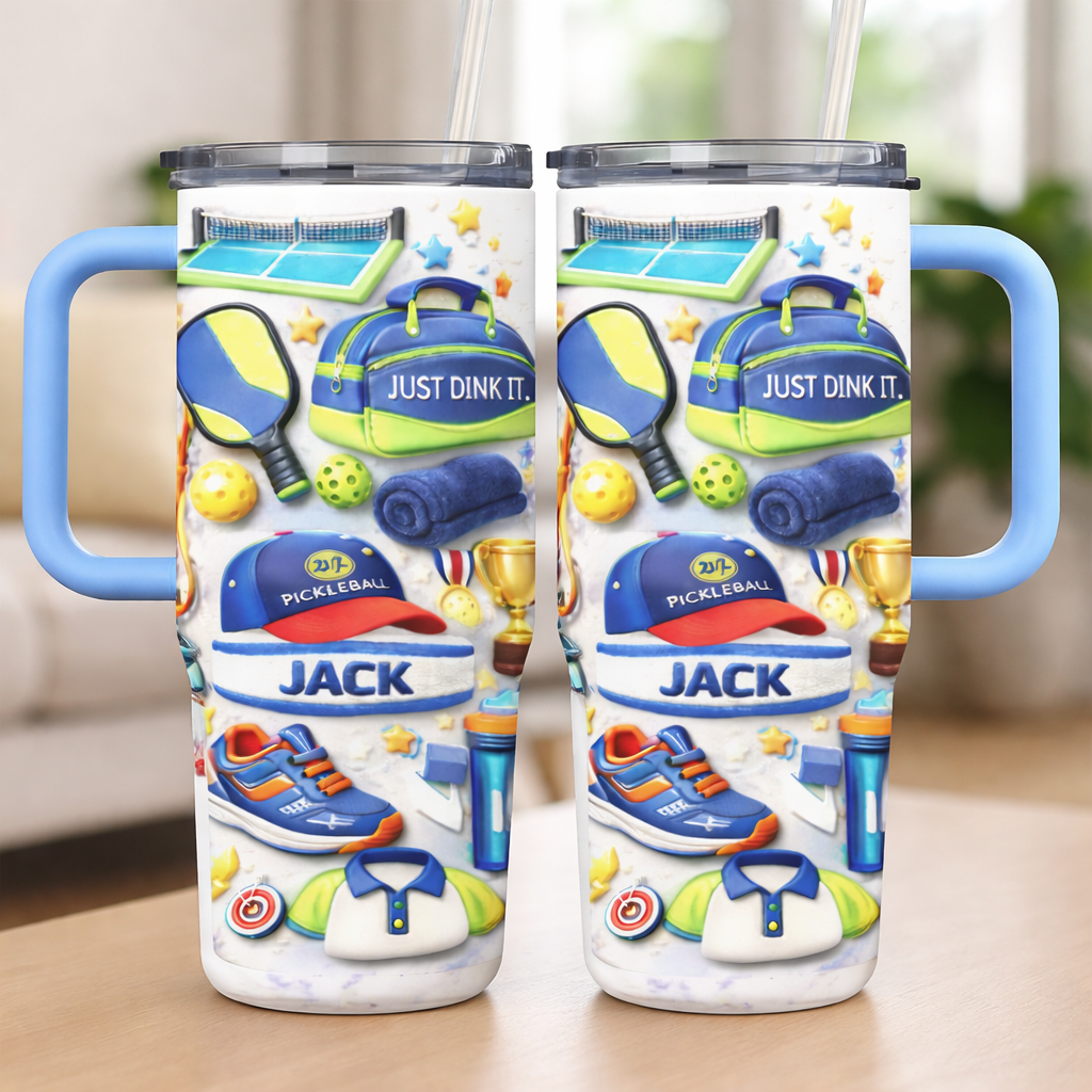 Just Dink It - Personalized 40oz Pickleball Tumbler with Straw - Pickleball Gift For Him-Myprintsy