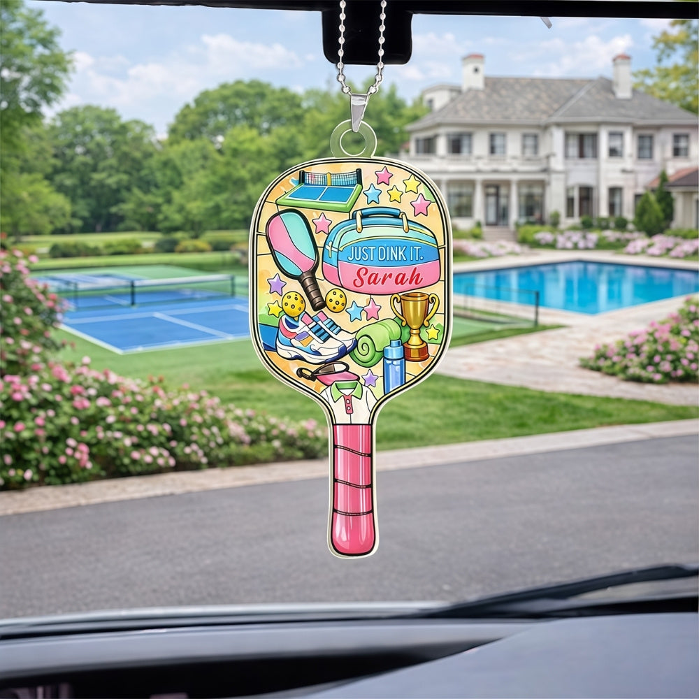 Just Dink It - Personalized Pickleball Acrylic Car Hanger - Pickleball Gifts For Her-Myprintsy