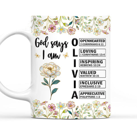 God Says I Am - Personalized Coffee Mug