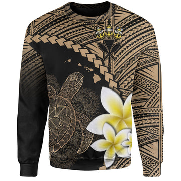 Ke Koa O Ke Kai Custom Personalised Sweatshirt Plumeria Sea Turtle Tattoo Tribal Design-Myprintsy