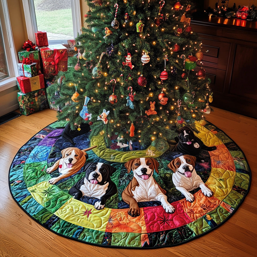 Kindred Pitbull Spirits Quilted Christmas Tree Skirt VTQ-Myprintsy