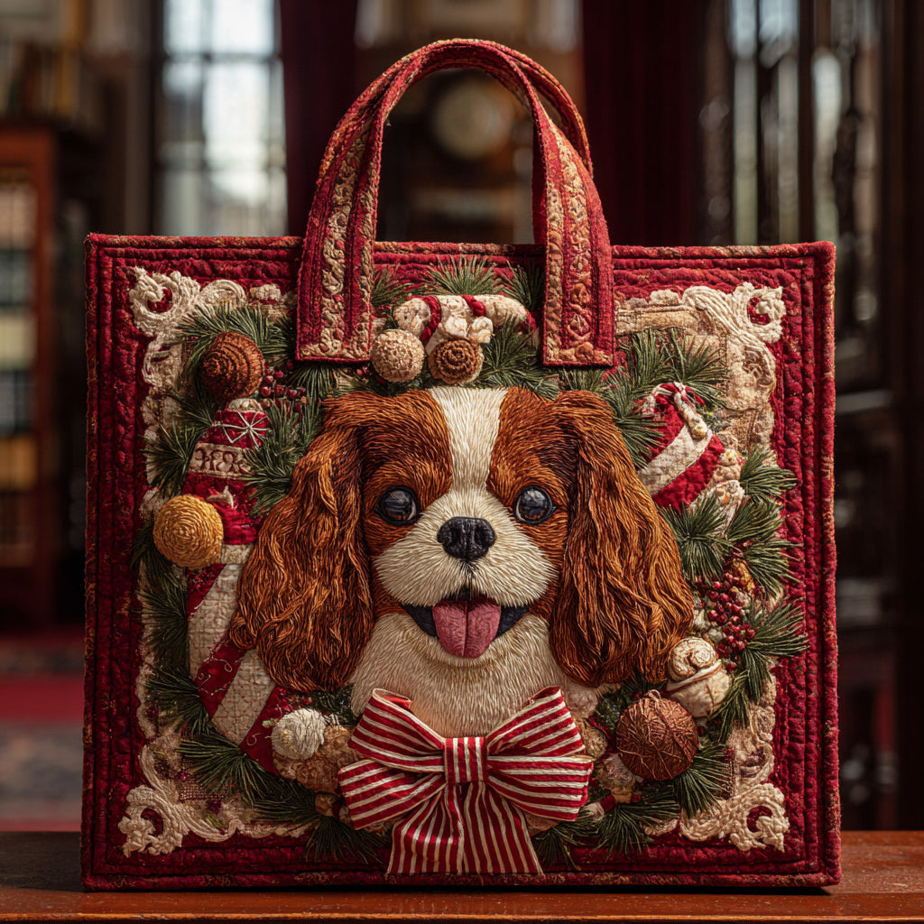 King Charles Celebration Quilted Tote Bag VTQ-Myprintsy