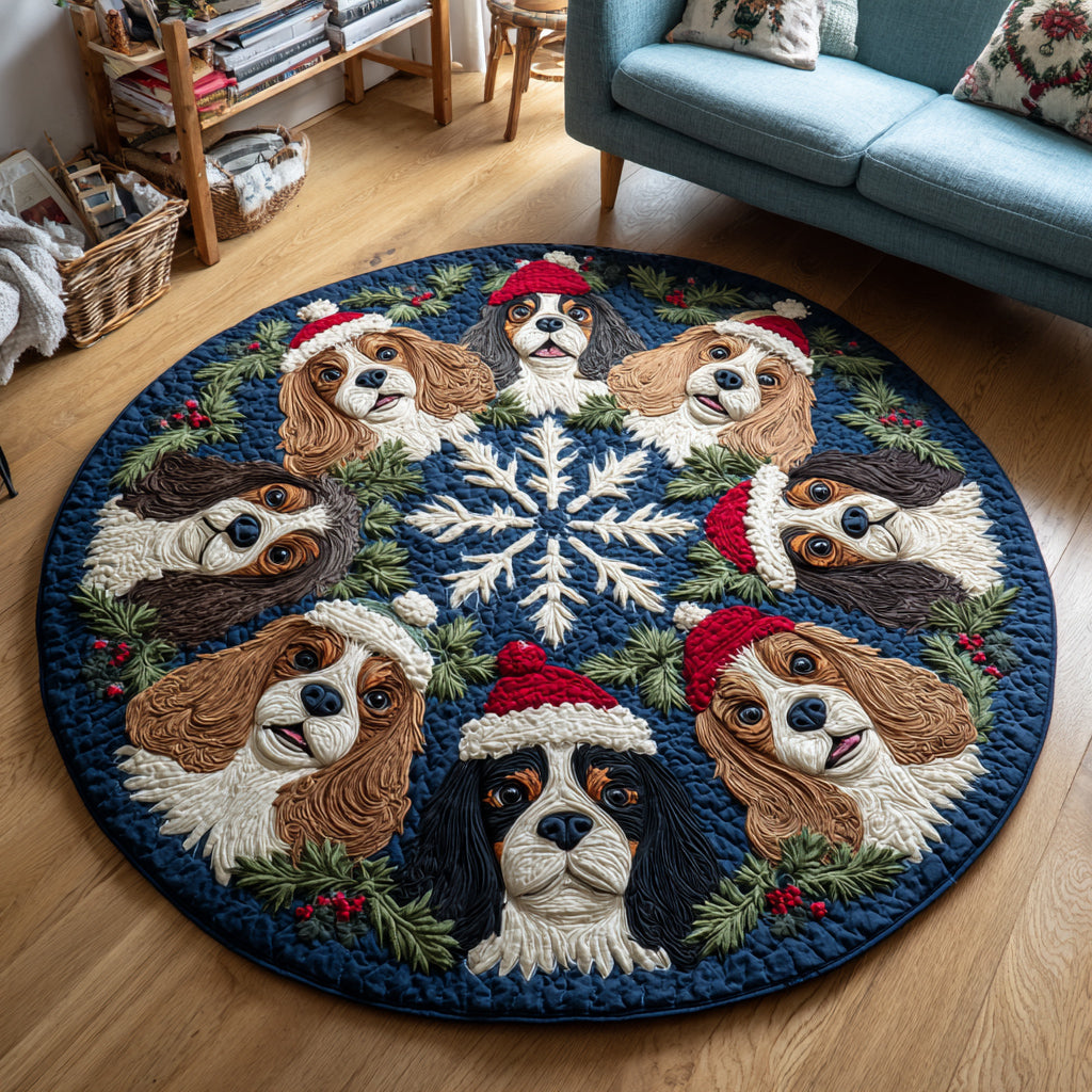 King Charles Ensemble Quilted Round Mat VTQ-Myprintsy