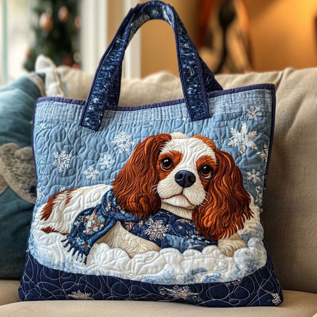 King Charles Joy Quilted Tote Bag VTQ-Myprintsy