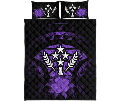 Kosrae Polynesian Quilt Bed Set Hibiscus Purple-Myprintsy