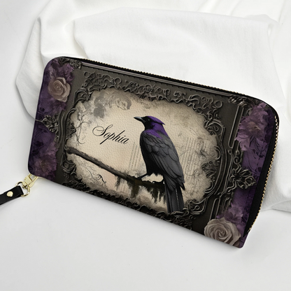 Gothic Raven - Personalized Leather Handbag & Wallet Set