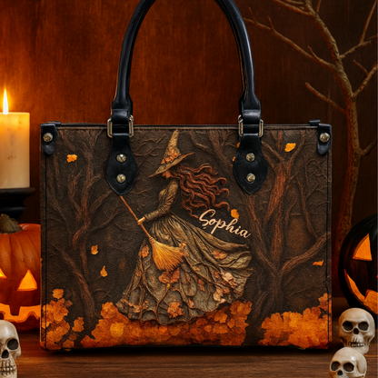 Halloween Witch - Personalized Leather Handbag