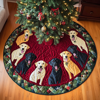Labrador Holiday Charm Christmas Quilted Tree Skirt VTQ-Myprintsy