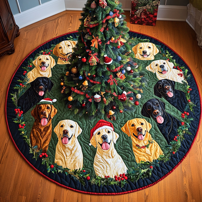 Labrador Holiday Delight Christmas Quilted Tree Skirt VTQ-Myprintsy
