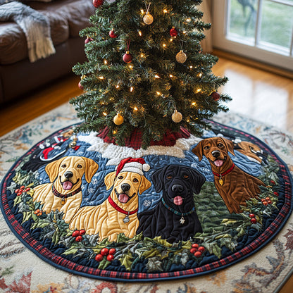 Labrador Noel Christmas Quilted Tree Skirt-Myprintsy
