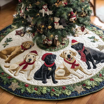Labrador Retriever Holiday Quilted Christmas Tree Skirt VTQ-Myprintsy