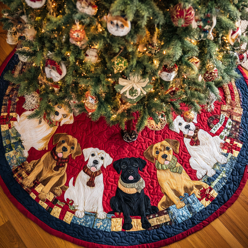 Labrador Retriever Yuletide Quilted Christmas Tree Skirt HH-Myprintsy