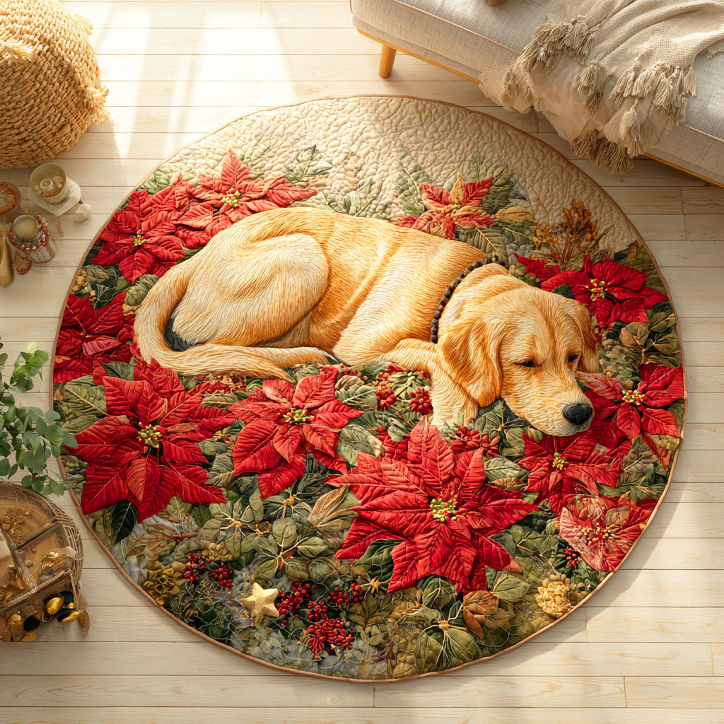 Labrador Silent Nap Quilted Round Mat VTQ-Myprintsy