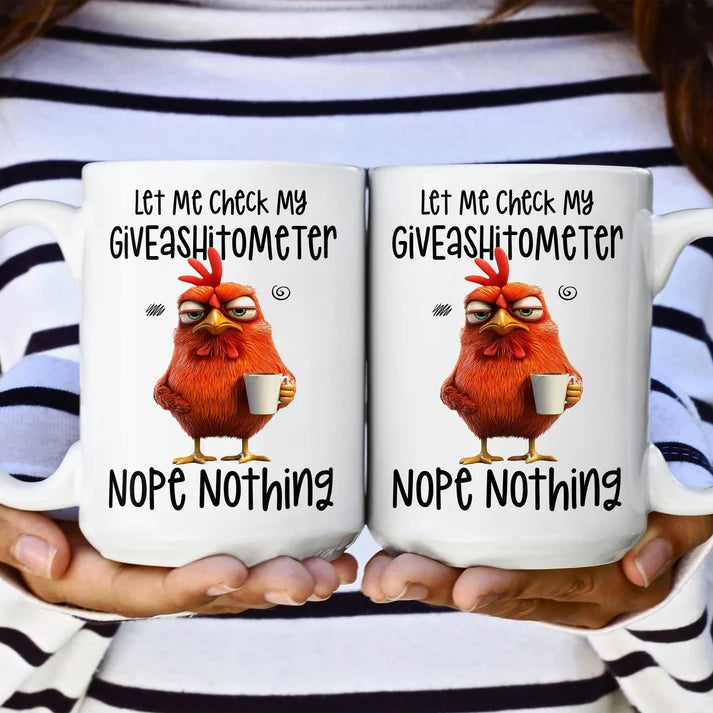 Let Me Check My Giveashitometer Nope Nothing - Personalized Funny Mug-Myprintsy