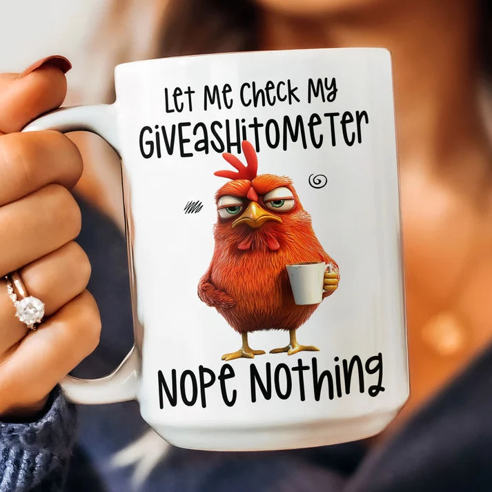 Let Me Check My Giveashitometer Nope Nothing - Personalized Funny Mug-Myprintsy