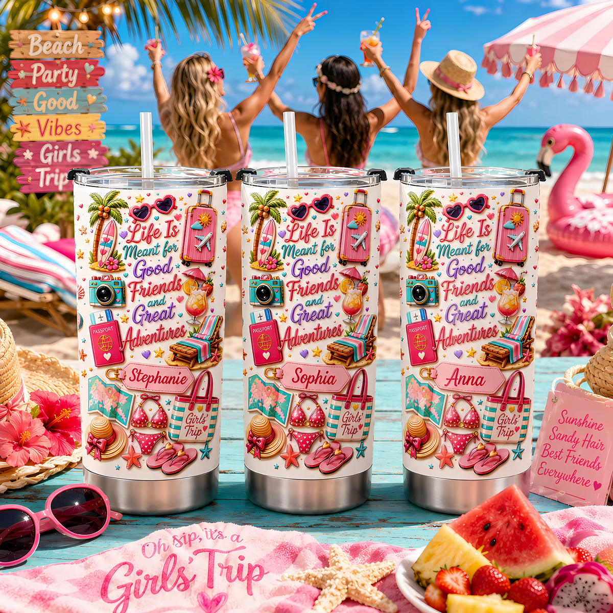 Life Is Meant For Good Friends And Great Adventures - Personalized Tumbler Cup-Myprintsy
