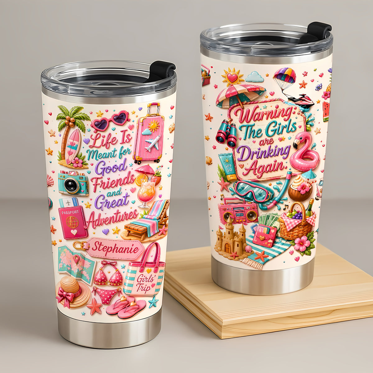 Life Is Meant For Good Friends And Great Adventures - Personalized Tumbler Cup-Myprintsy