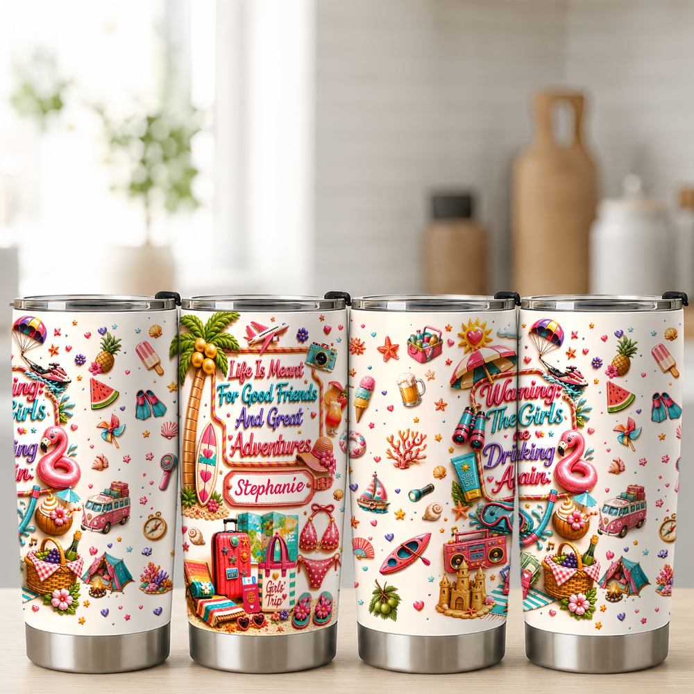 Life Is Meant For Good Friends And Great Adventures - Personalized Tumbler Cup - Girls Trip Gifts-Myprintsy