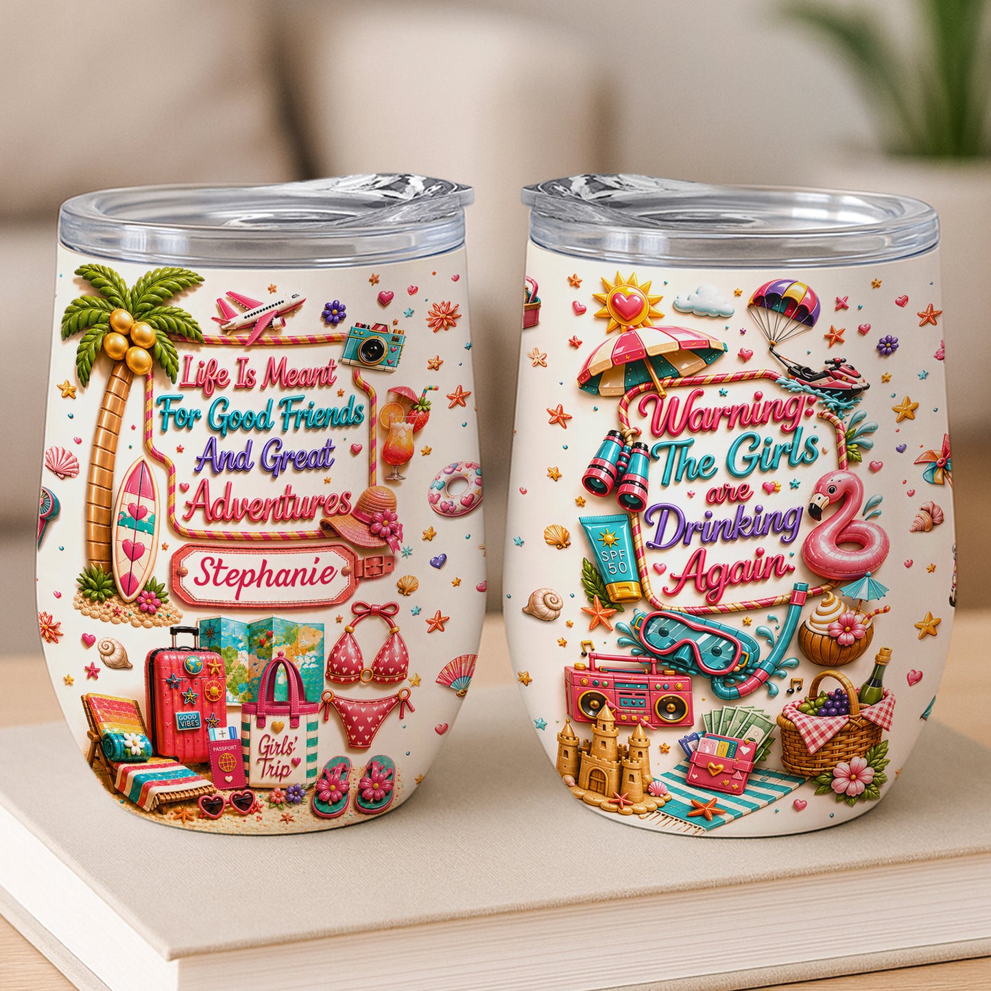 Life Is Meant For Good Friends And Great Adventures - Personalized Wine Tumbler-Myprintsy