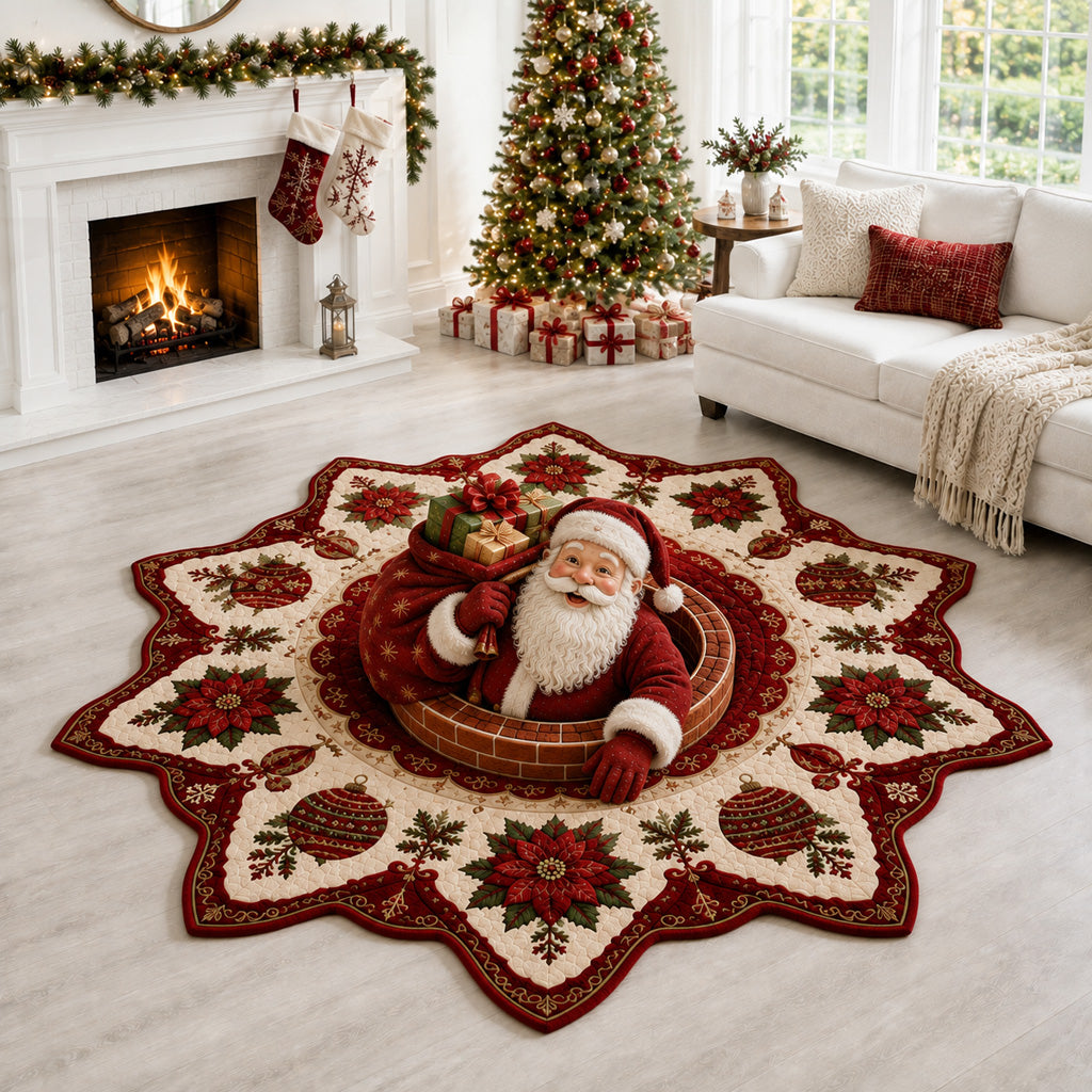Loaded Santa Claus Custom Shape Area Rug VTQ-Myprintsy