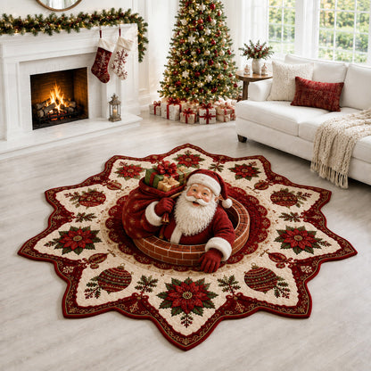 Loaded Santa Claus Custom Shape Area Rug VTQ-Myprintsy