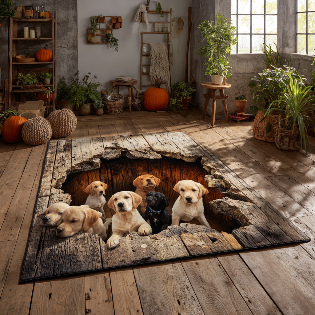 Log Labrador Retriever Area Rug VTQ-Myprintsy