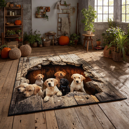 Log Labrador Retriever Area Rug VTQ-Myprintsy