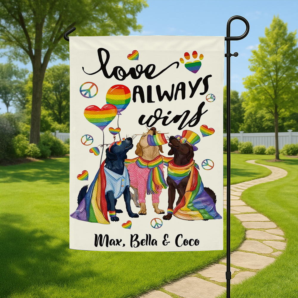 Love Always Win - Personalized Garden Flag-Myprintsy