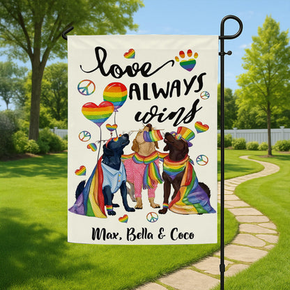 Love Always Win - Personalized Garden Flag-Myprintsy