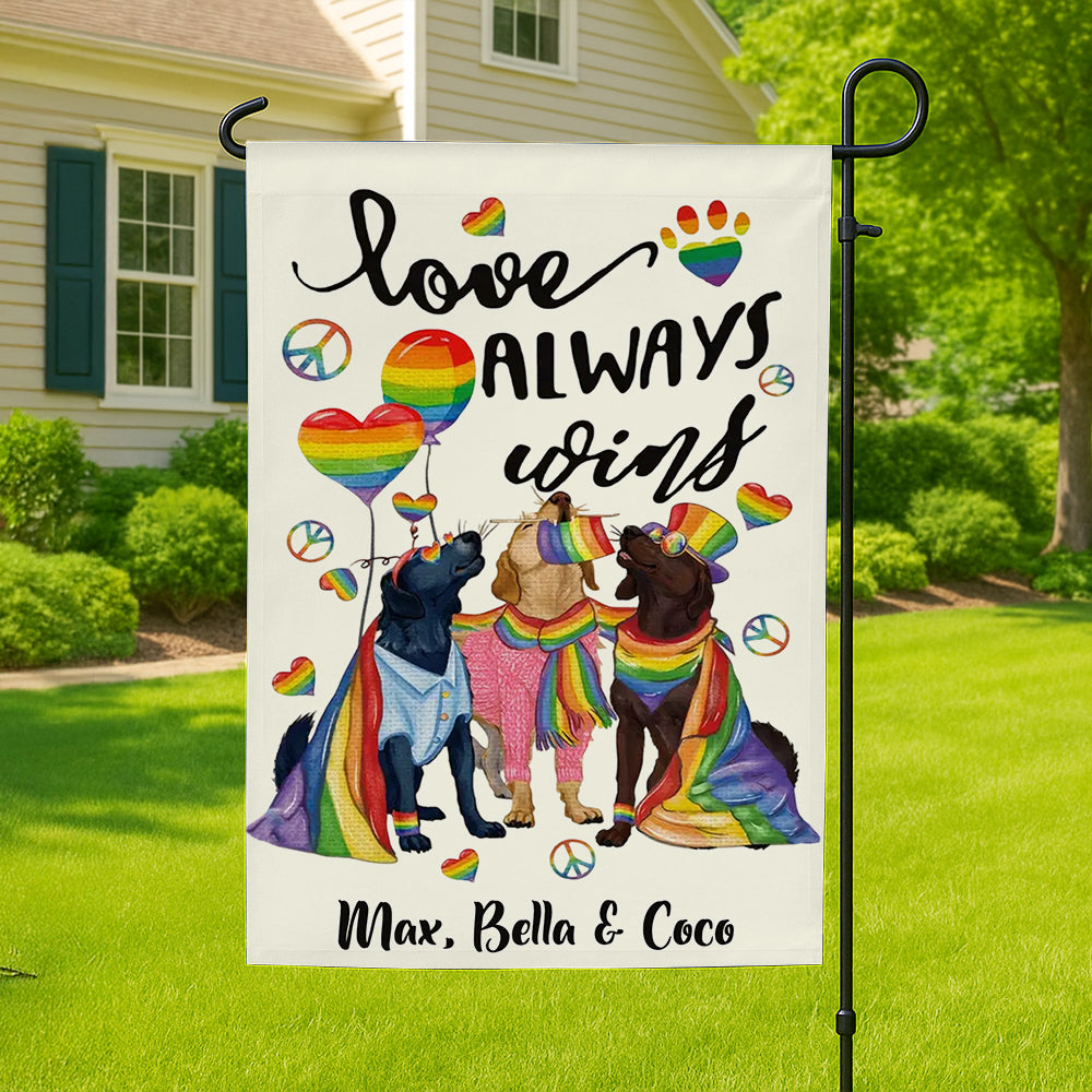 Love Always Win - Personalized Garden Flag-Myprintsy