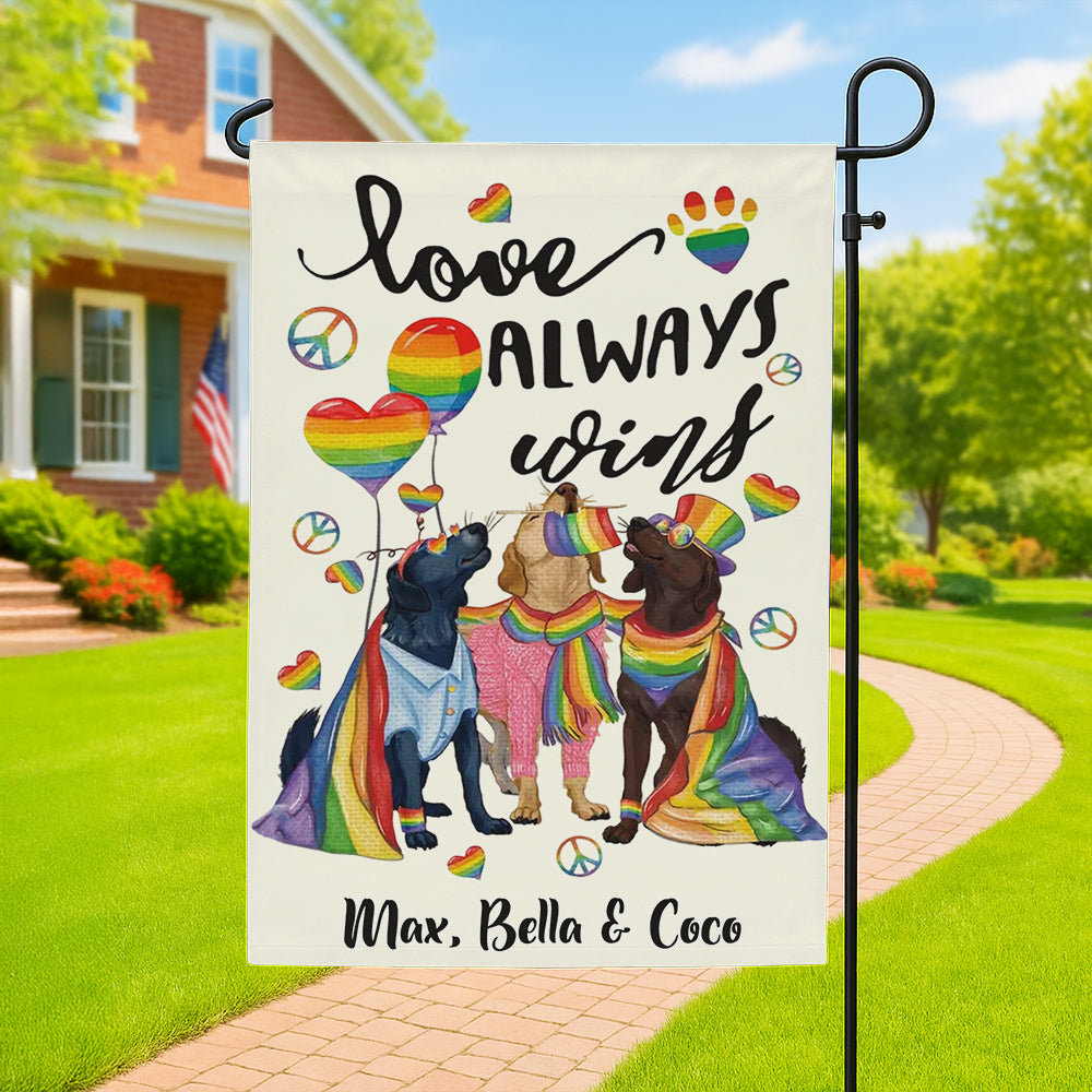 Love Always Win - Personalized Garden Flag-Myprintsy