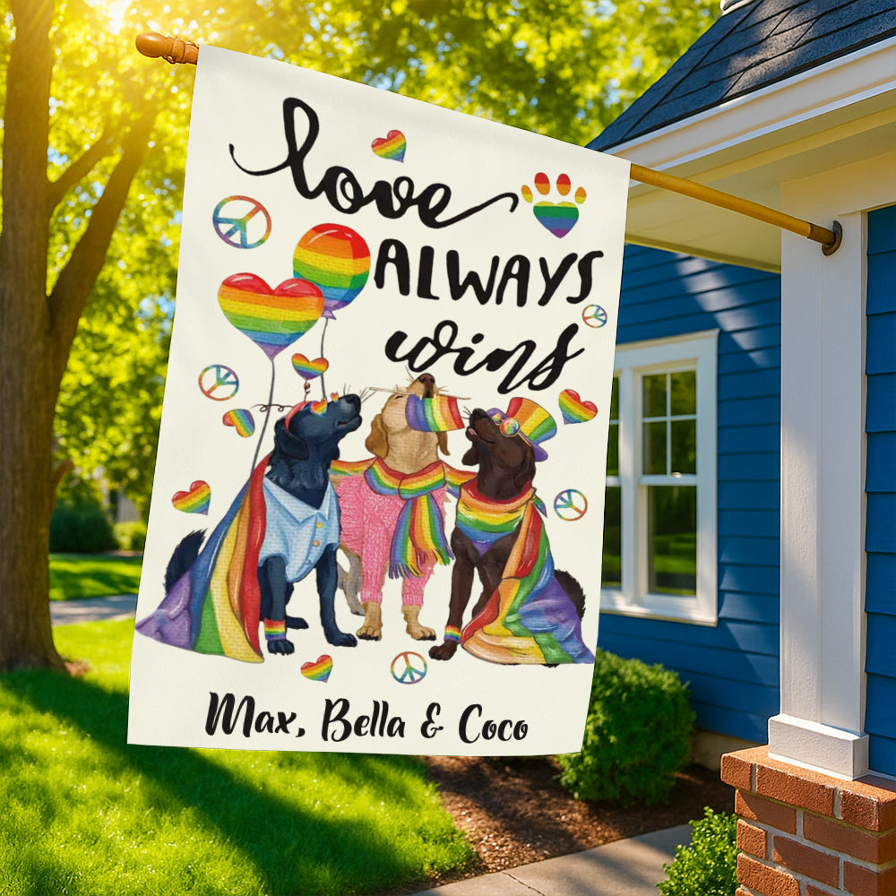 Love Always Win - Personalized Garden Flag-Myprintsy