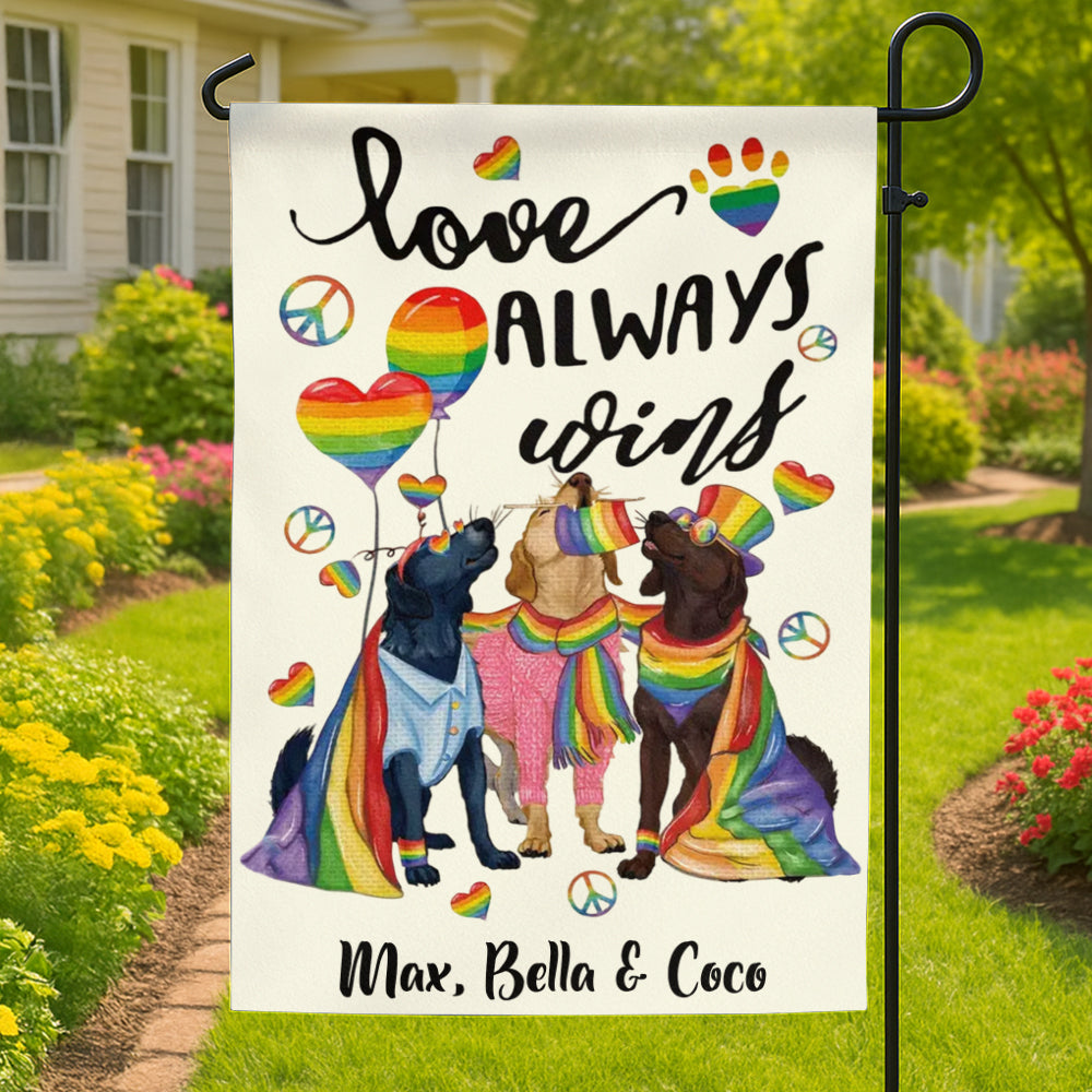 Love Always Win - Personalized Garden Flag-Myprintsy