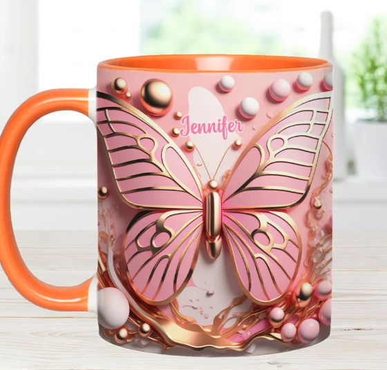 Love Butterfly - Personalized Accent Mug-Myprintsy