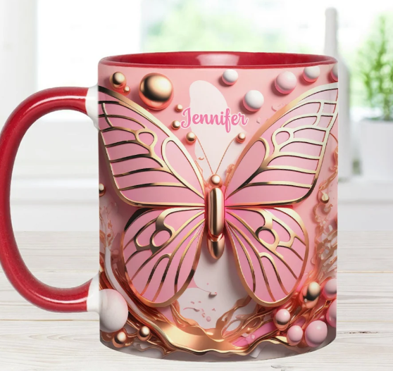 Love Butterfly - Personalized Accent Mug-Myprintsy