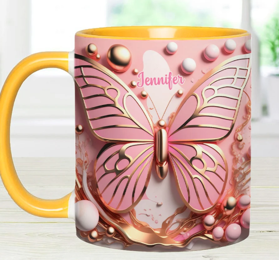 Love Butterfly - Personalized Accent Mug-Myprintsy
