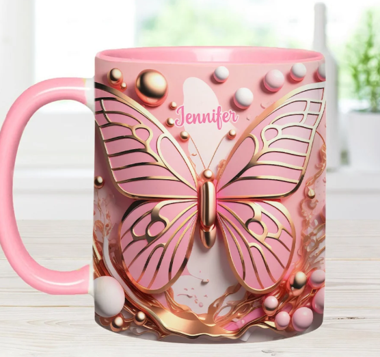 Love Butterfly - Personalized Accent Mug-Myprintsy