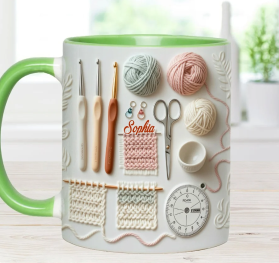 Love Crocheting - Personalized Accent Mug-Myprintsy
