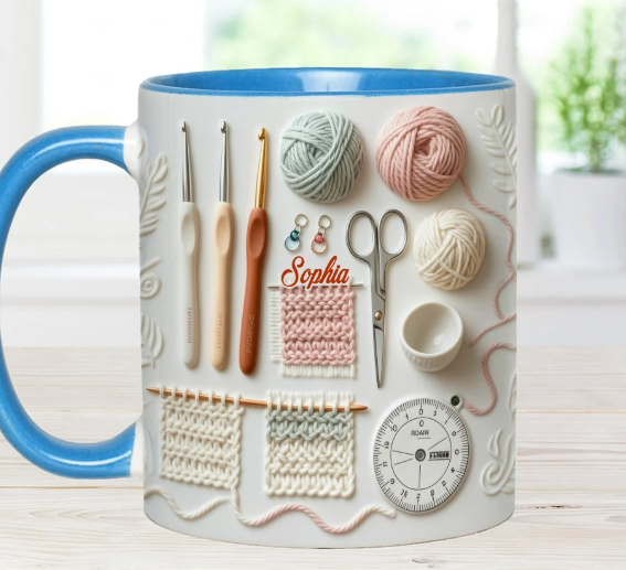 Love Crocheting - Personalized Accent Mug-Myprintsy