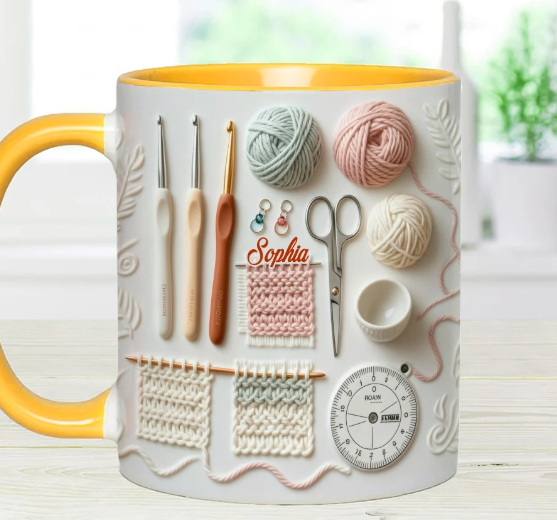 Love Crocheting - Personalized Accent Mug-Myprintsy