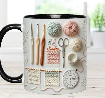 Love Crocheting - Personalized Accent Mug-Myprintsy