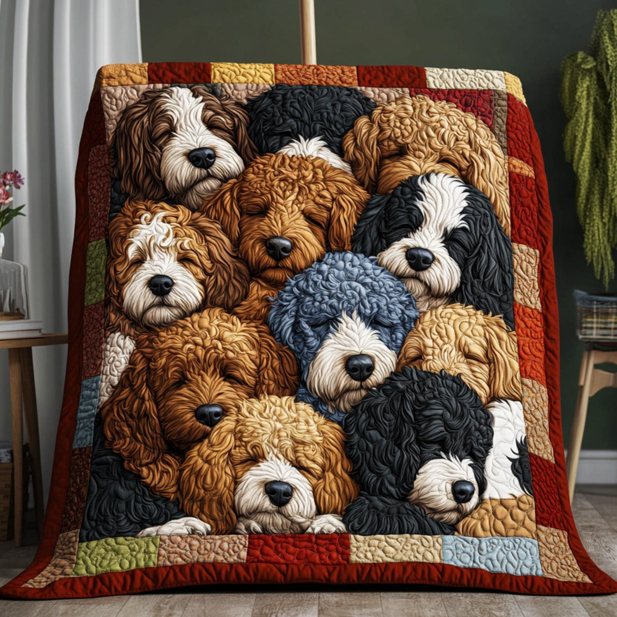 Love Doodles Quilted Blanket VTQ-Myprintsy