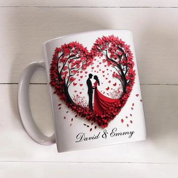 Love Is A Flame That Never Goes Out - Personalized Coffee Mug - Gift For Wedding Anniversary-Myprintsy