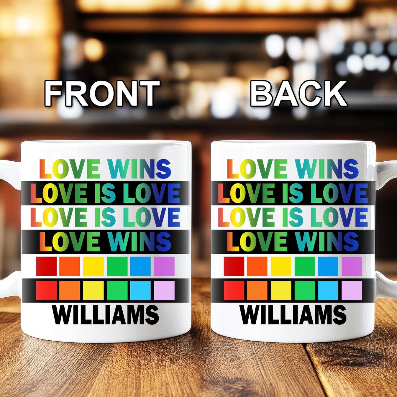 Love Wins, Love Is Love - Personalized Mug-Myprintsy