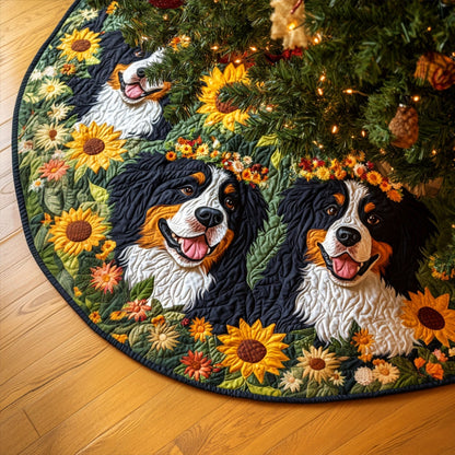 Loyal Bernese Quilted Christmas Tree Skirt-Myprintsy