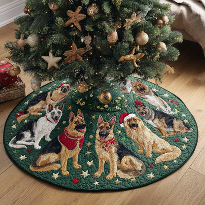 Loyal German Shepherd Christmas Quilted Tree Skirt-Myprintsy