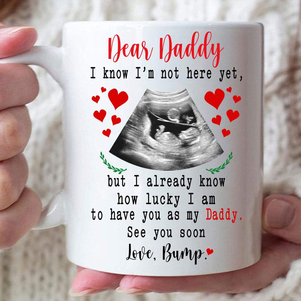 Lucky Dad To Be Custom Mug - Personalized Coffee Mug - Gift For Dad-Myprintsy