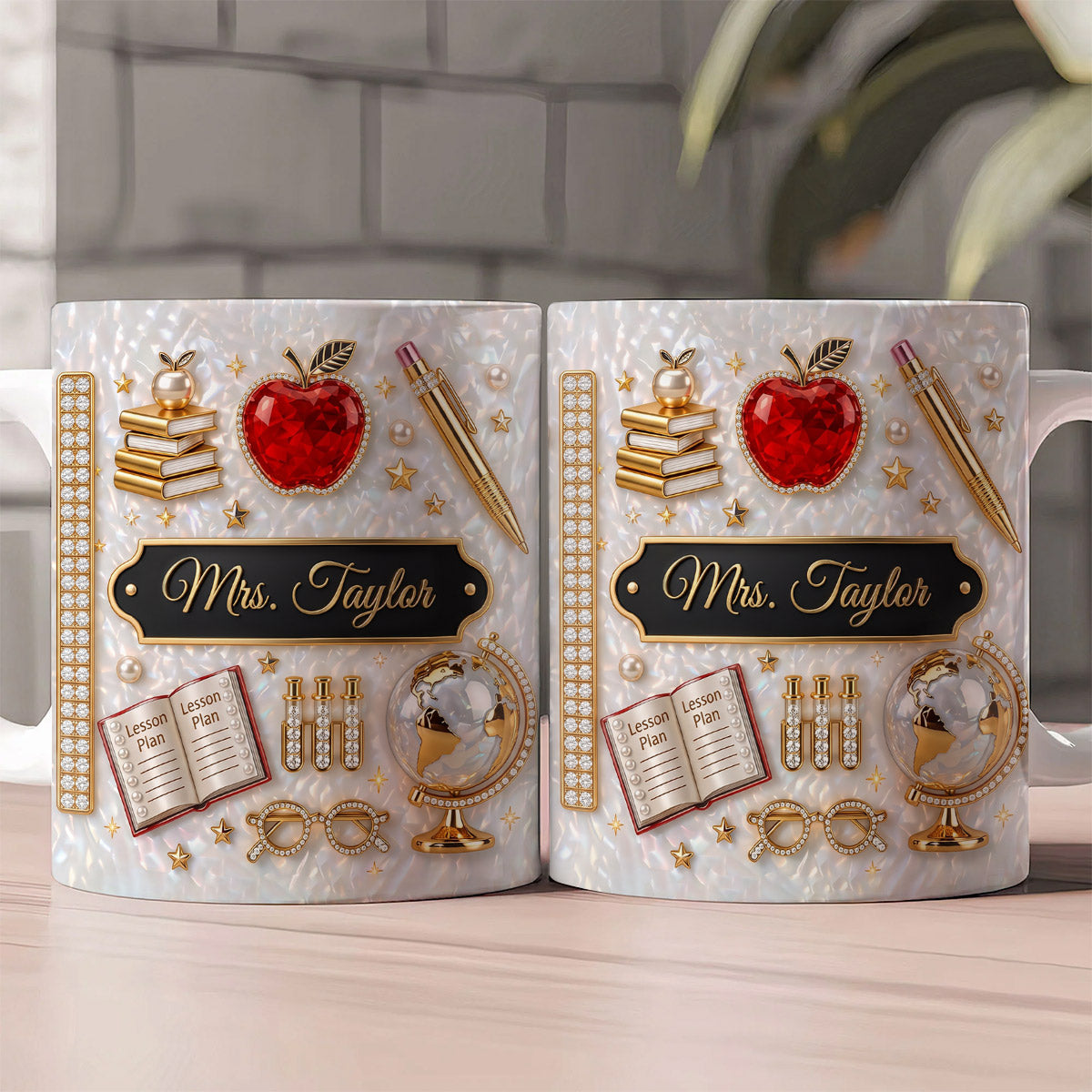 Luxury Teacher Name - Personalized Ceramic Coffee Mug-Myprintsy