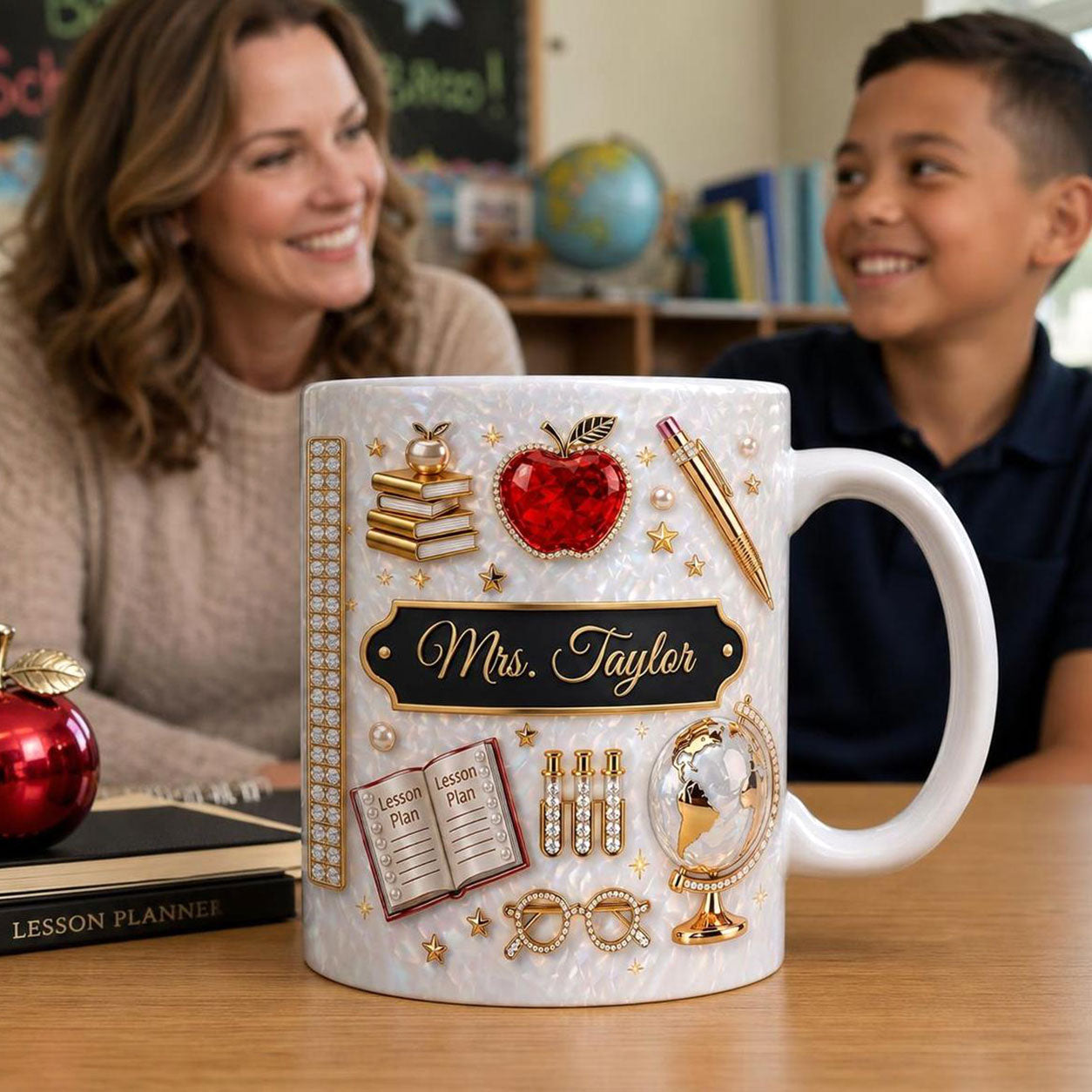 Luxury Teacher Name - Personalized Ceramic Coffee Mug-Myprintsy
