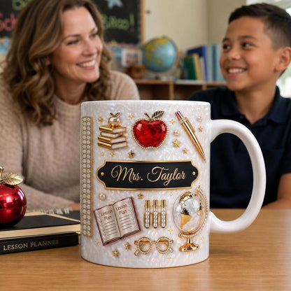 Luxury Teacher Name - Personalized Ceramic Coffee Mug-Myprintsy